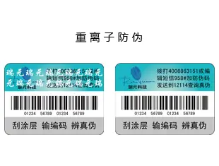 Heavy ion anti-counterfeiting labels
